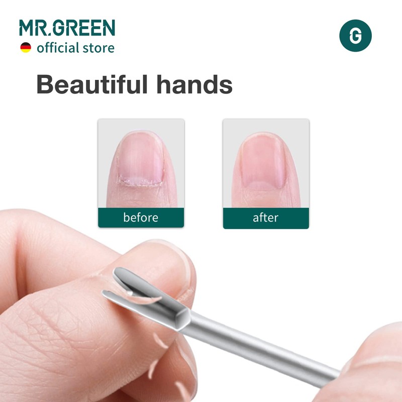 MR.GREEN Cuticle Pusher Dead Skin Remover Stainless Steel Manicure Tools