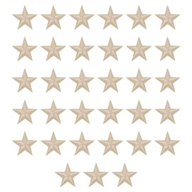 sourcing map 33 Pcs 5Star Patches Iron on Patches, Milky White Sew Embroidered Patches Appliques Embellishments 1.1IN Repair Patch for DIY Garment Craft Backpack Clothes Gift Decorations