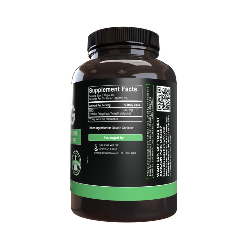 Pure Original Ingredients TMG (365 Capsules) No Magnesium Or Rice