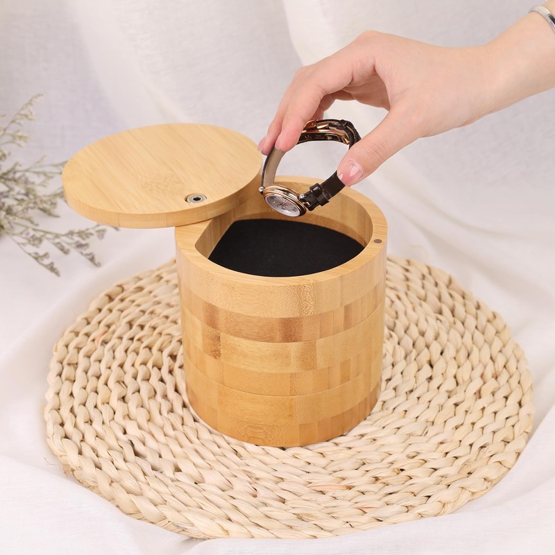 【FSC Certified Product】TAKEMI Bamboo Jewelry Storage Case 3-Tier with Lid,