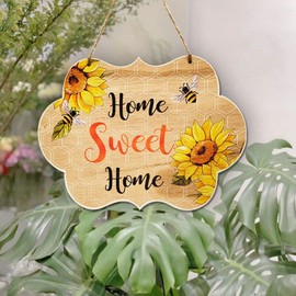 Vctitil Wood Door Hanging Ornaments Welcome Door Sign Bee Day Decor Home Decor Crafts Wooden Pendant Bee Sign Bee Art Decoration Hanging Ornament