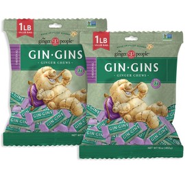 GIN GINS Original Ginger Chews Made w/Fresh Ginger 1lb 2Pk