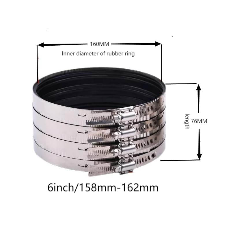 Flexible pipe Coupling with Stainless Steel Clamps.Pipe Connector for PVC