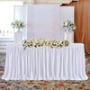 Partisky White Polyester Table Skirt for Rectangle Tables 9f, Wrinkle