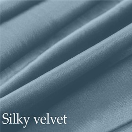 lalaLOOM Luxurious Silky Velvet Pillow Covers, Set of 2, Softest Decorative Throw Pillowcases, Hidden Zipper, Washable, Home Décor Accent Cases for Living Room Couch, Sofa, Bedroom, 16x16, Stone Blue