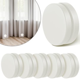 Jetec 6 Pairs Round Magnetic Curtain Weights Shower Strong Magnets Waterproof for Curtains Tablecloth (White)