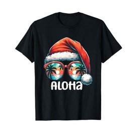 Lustige hawaiianische Weihnachts-Aloha, tropische Weihnachtsmann-Strandstimmung T-Shirt