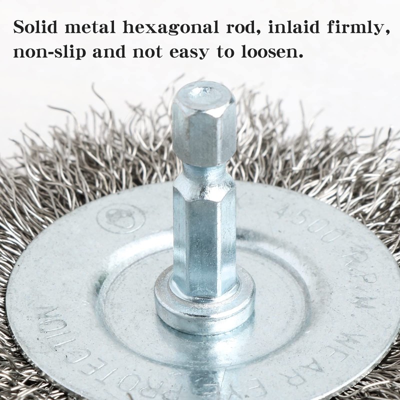 Hiqalty 10pcs 2" Stainless Steel Wire Wheel Brushes Kit for