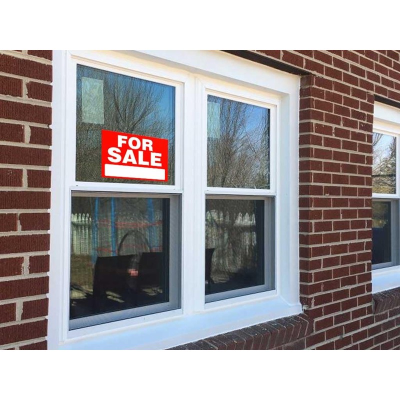 Generic For Sale Sign Stickers 2 Pack | Red, Rectangular,