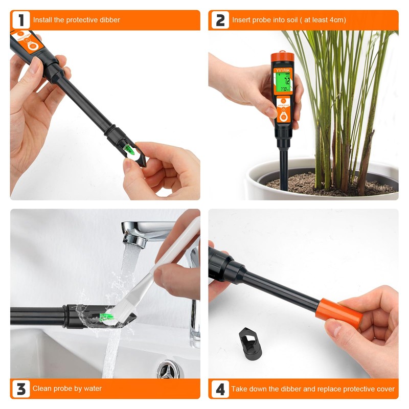 Digital pH Meter for Soil, Soil pH Tester for Potted