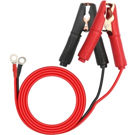 HuaLiSiJi Battery Alligator Clips to O Ring Terminal Harness 12V 24V Car Battery Terminal Extender Cable 14AWG 30A with Pure Copper Alligator Clips, O Ring 0.25 inch / 6.3mm (2FT/0.6m)