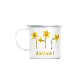 Fabulous Emaillierter Metallbecher 284ml Narzisse Blumen Minimalistisch Schick Garten Liebe