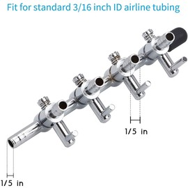 ZOYUBS Air Branch Tube, Air Tube, Branch Air Valve, Air Pump, Branch Pipe, Aquarium Air Valve, Branch Pipe, Aquarium, Air Valve, Branch Pipe, Aquarium, Four Bars, Distributor Pump Valve, Stainless