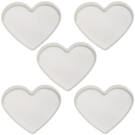 5Pcs Heart Epoxy Molds 4 Inch Resin Heart Shape Coaster Molds for DIY