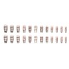 24 Pcs Nail Tips Silver Gradient French Flesh Alphabet Symbol