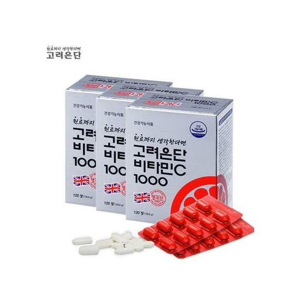 Korea Eundan Vitamin C 1000, 120 tablets, 3 units, high content for 12 months / 고려은단 비타민C 1000 120정 3개  12개월분  고함량