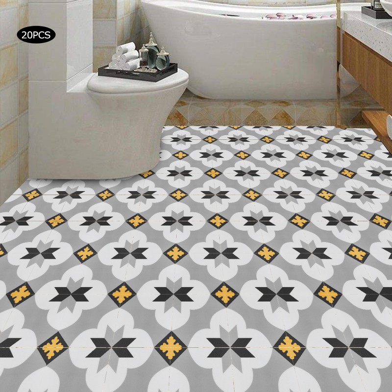 20PCS Ceramic Tile Sticker Waterproof Non Slip Wall Floor Sticker