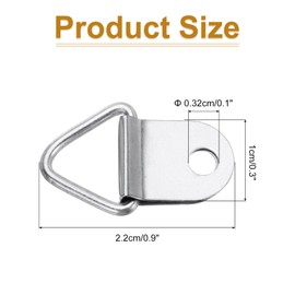 sourcing map 160Pcs Triangle Ring Iron Picture Hangers with Screws, Single Hole with Screw Small Decor Hooks for Hanging Picture Clock, Paintings Artwork Picture Frame Hook Photos Silver