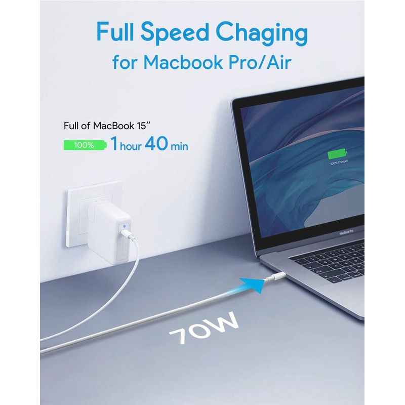 Mac Book Pro Charger, 70W USB C Charger Power Adapter