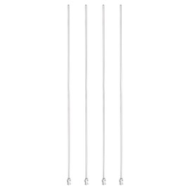 PATIKIL 12Ga x 12 Inch Stainless Steel Dispensing Needle Tips, 4Pcs Metal Glue Needle Tube Blunt Tips Luer Lock for Thick Glue Ink Lab, Silver