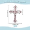 HOBBIESAY 20Pcs Cross Nail Charms Alloy Cross Nail with Pink