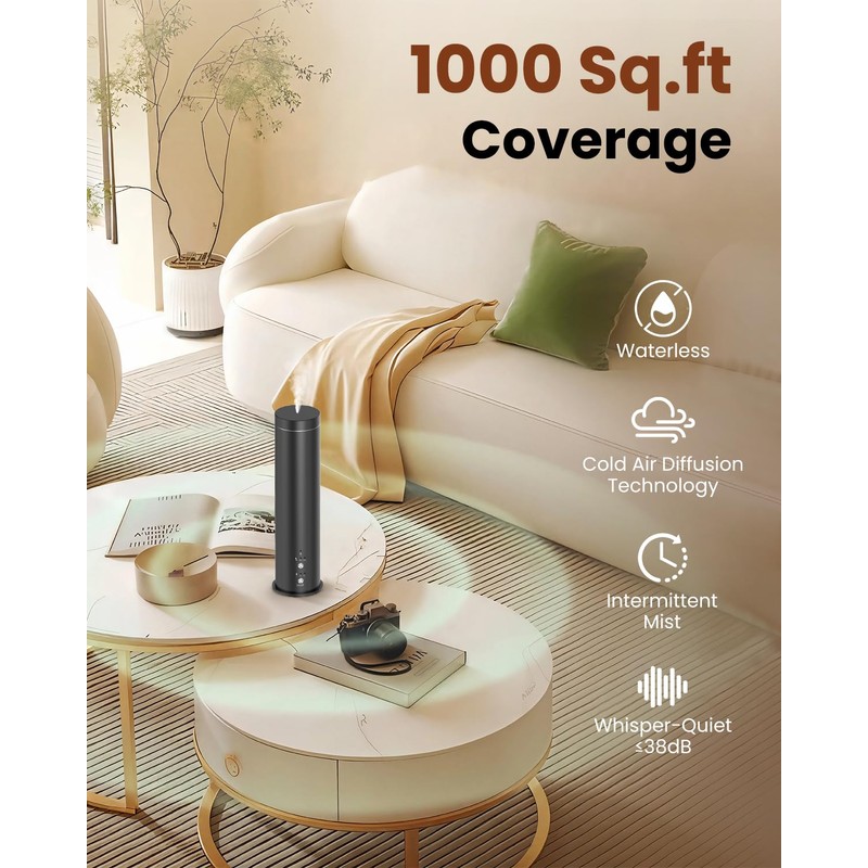 WEKELL Waterless Essential Oil Diffuser for Large Room, 1000 Sq