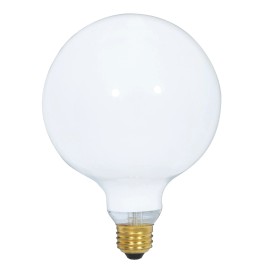 Satco S3003 100 Watt G40 Gloss White Medium Base Light Bulb 120 Volt