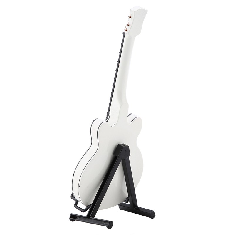 5.5in White Miniature Electric Guitar Replica with Box Instrument Model