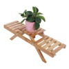 Wooden Standing Foldable 2-layered Potted Plant Flower Shelf Storage Rack