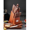 Knife Set with Block, 16 Pcs Stainless Steel Kitchen Knife