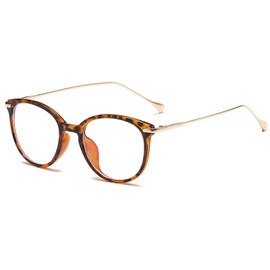 LJCZKA Blue Light Filter Glasses Women Men Round Blue Light Glasses Computer Glasses Gaming Glasses Anti Eye Strain Anti Fatigue Screen Glasses, leopard