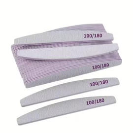 10 limas de uñas de grano 100/180, tableros de esmeril para uñas, limas de uñas de doble cara, limas de uñas para acrílico, gel y manicura de uñas nat