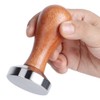 Stainless Steel Manual Coffee Powder Flat Tamper with Wood Handle