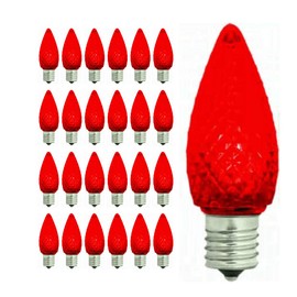 GoodBulb 0.6-Watt C9 Red Diamond Faceted Holiday Light Bulbs | Intermediate E17 Base 60 Lumens | Christmas Lights Bulbs | Ideal for Holiday Decorations | Pack of 25 Bulbs