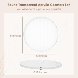 Sweet Elegance® Acrylic Coasters Set of 4 Acrylic Transparent Wave Coaster Cup Mats Drop Shape Waterproof Non-silp Durable Colorful Table Ornament Decorations for Home Festival (4)