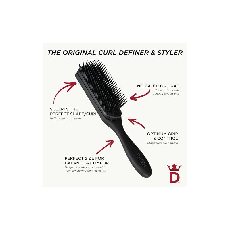 Denman 7 Row Styling Brush, Black, 2 Ounce