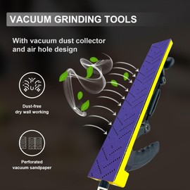 Hand Sander Blocks Dust Extraction for Auto Body，Dust Free Longboard Hand Sanding Block ，Adjustable Flex with Hook & Loop Backing,Flexible Sanding Block for Woodworking with 6PCS Purple Sandpaper