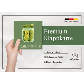 Funny Birthday Card "Alles Gurke zum Geburtstag" - Cucumber Card for Birthday Humorous Birthday Card Funny (125 x 125 mm)
