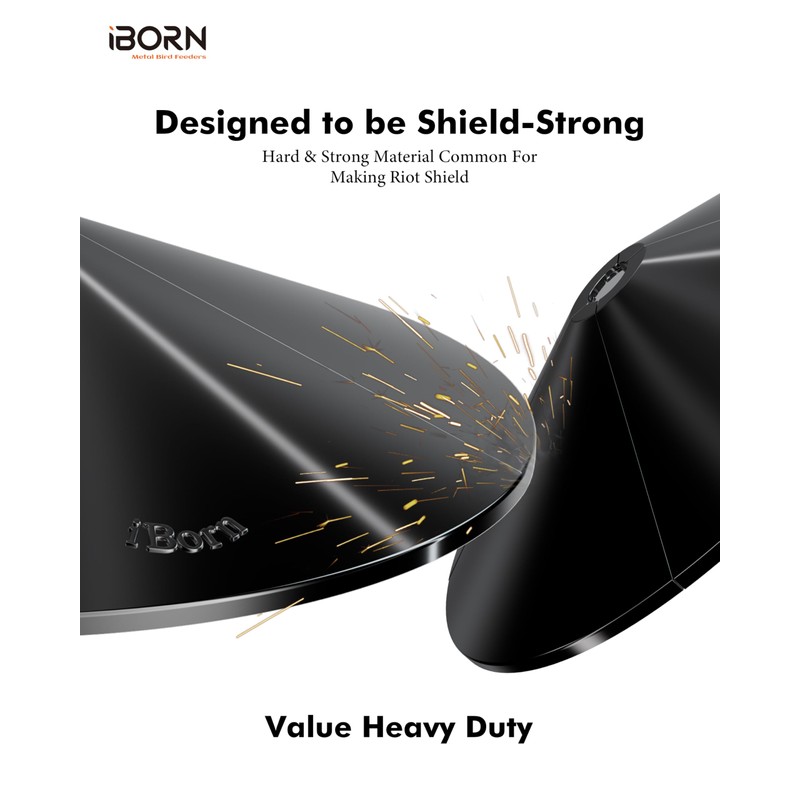 iBorn Bird Feeder Squirrel Guard, Chew-Proof PC Oversize Squirrel Baffle