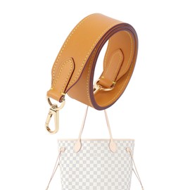 XYJG Vachetta Leather Strap for LV-Neverfull-bag,Double Sided Usable Cowhide Crossbody Purse Strap for Handbag 【1.6inch wide 35.4inch long, Beeswax】