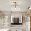 WUZUPS Chandelier Rustic Farmhouse Industrial Round Semi-flushmount Ceiling LED Light