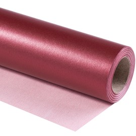 RUSPEPA Burgundy Matte Wrapping Paper, Mini Roll, Wine Red Solid Color Pearly-luster Paper Perfect for Christmas, Wedding, Birthday, Valentine's Day, Baby Shower, Anniversary, 17 Inches X 32.8 Feet