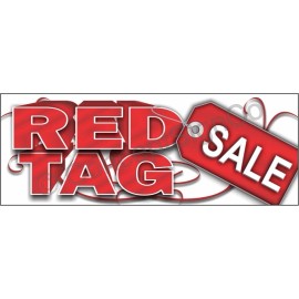 Concept Signs & Graphics 3'X8' RED TAG SALE BANNER LARGE Outdoor Sign Clearance Liquidation Big Savings