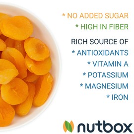 Nutbox | Dried Apricots Turkish | 3 lbs in Resealable Bulk Bags, Dehydrated Sweet Snack, Gluten Free, Good source of Vitamin E and Potassium