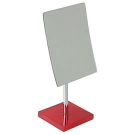 Gedy RA2018-06 Rainbow Pedestal 2.5X Magnifying Mirror, 5" L x 5.51" W, Red