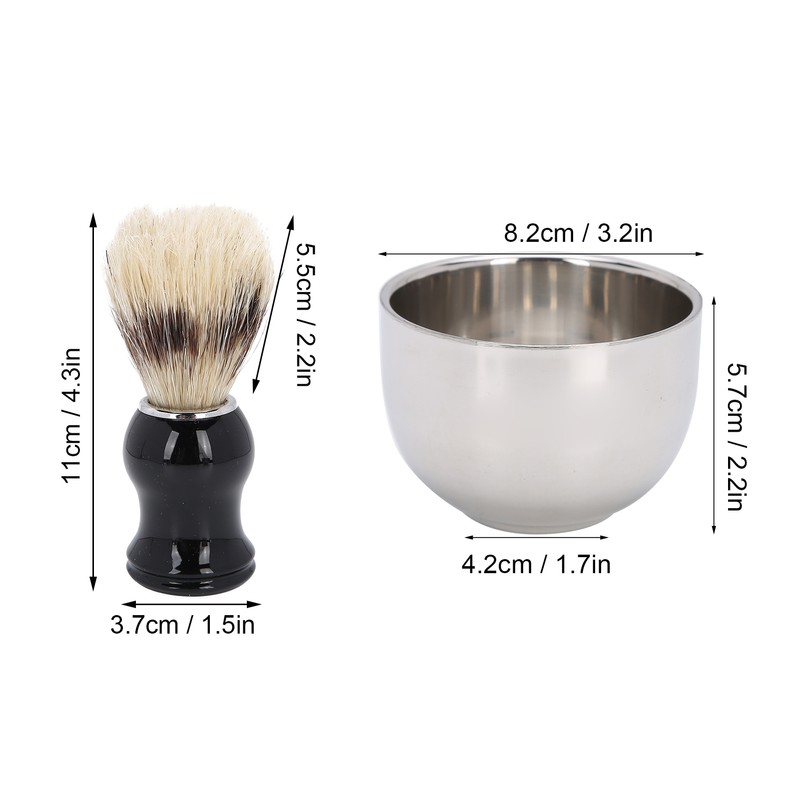 4pcs Shaving Brush Set Men Shaving Soap Brush Stainless Steel