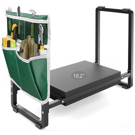 [outdoorfun] 10.2" Wider Garden Kneeler and Seat, Heavy Duty Thick Gardening Bench for Kneeling and Workingseats - Garden Tools with Bags for Women, Grandparents, Gardeners, Mom & Dad outdoorfun:_Black