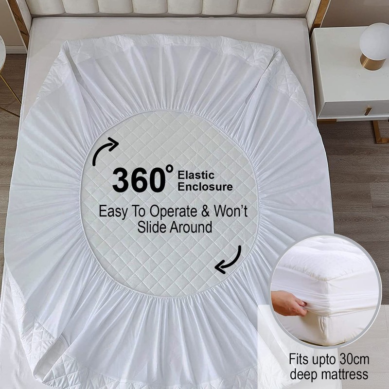 Ray Bedding Waterproof Mattress Protector Single with 30cm Extra Deep