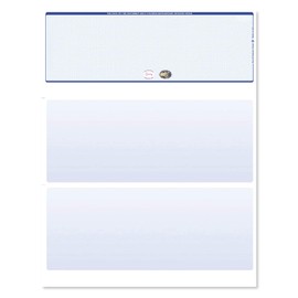 Blank Hologram Top Computer Checks, Blank Top Hologram Laser Checks with Perforated Vouchers, Qty. 250 Blue