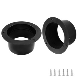 Unlorspy 2Pcs Black Duct Connector,75mm/3 inch ABS Straight Pipe Flange Air Duct, Plastic Ventilation Ducting Connector Heating Cooling Ventilation HVAC System